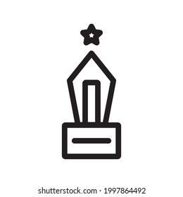 reward icon or logo vector illustration of isolated sign symbol, vector illustration with high quality black outline.