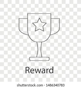 Reward icon on transparency background. Line vector illustration.