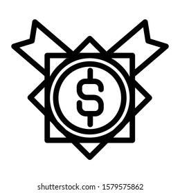 reward icon outline vector design