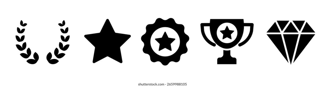 Reward icon. Prize icon set