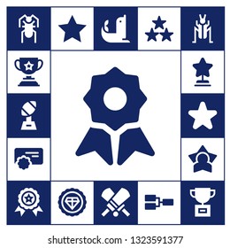 reward icon set. 17 filled reward icons.  Collection Of - Cricket, Trophy, Quality, Reward, Star, Winner, Premium, Seal, Competition