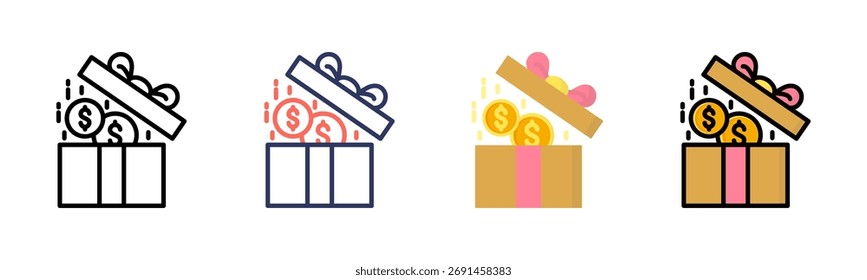 Reward icon set multiple style collection