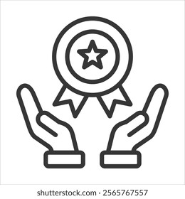 Reward Icon Vector Illustration Outline Style
