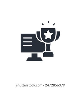 Icono de recompensa. Vector.Trazo editable.Símbolo de estilo lineal para utilizar Diseño web,logotipo.Ilustración de símbolo.
