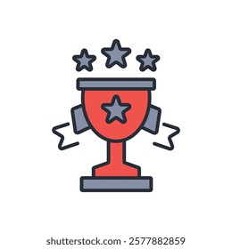 reward icon. vector.Editable stroke.linear style sign for use web design,logo.Symbol illustration.