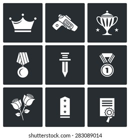 Reward icons. Vector Illustration.