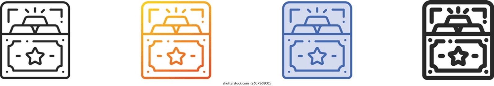 reward icon.Thin Linear, Gradient, Blue Stroke and bold Style Design Isolated On White Background