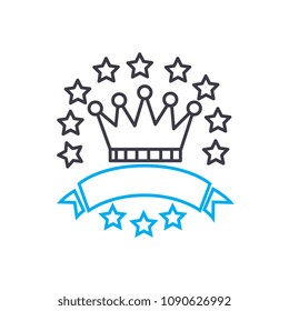 Reward for the leader vector thin line stroke icon. Reward for the leader outline illustration, linear sign, symbol concept.