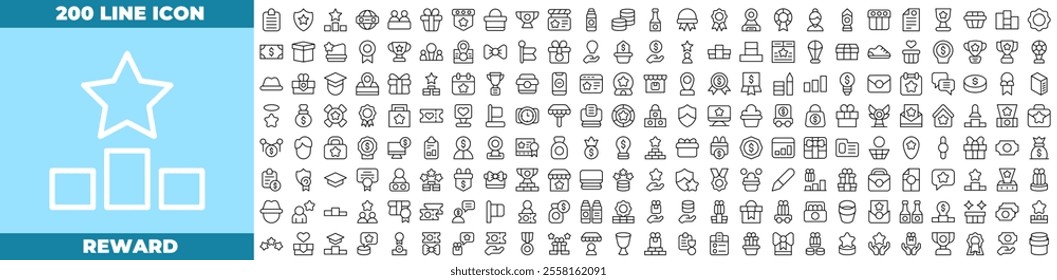 Reward Line Editable Icons set. Vector illustration in modern thin linestyle of medical icons: Bonus, reward, loyalty, benefit, etc