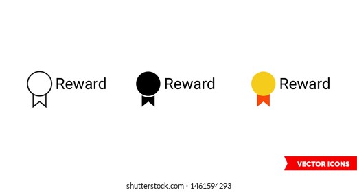 Reward Logo Icon Of 3 Types: Color, Black And White, Outline. Isolated Vector Sign Symbol.