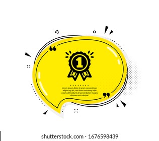 Reward Medal icon. Quote speech bubble. Winner achievement or Award symbol. Glory or Honor sign. Quotation marks. Classic reward icon. Vector