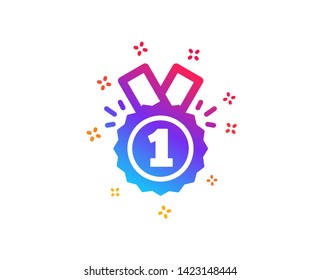 Reward Medal icon. Winner achievement or Award symbol. Glory or Honor sign. Dynamic shapes. Gradient design approved icon. Classic style. Vector