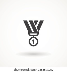 reward medal line icon, outline vector sign, linear style pictogram isolated on white. Symbol, logo illustration. Editable stroke