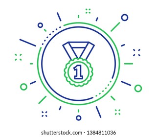 Reward Medal line icon. Winner achievement or Award symbol. Glory or Honor sign. Quality design elements. Technology best rank button. Editable stroke. Vector