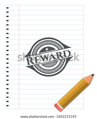 Reward pencil draw. Vector Illustration. Detailed.