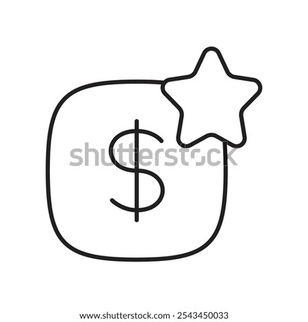 Reward Points Icon with Star and Dollar Sign for Accumulated Rewards