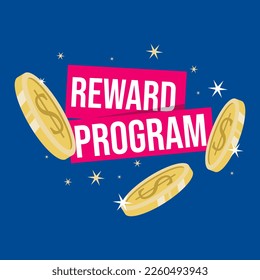 Reward program cash back banner template design vector