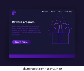 Reward program, website vector template