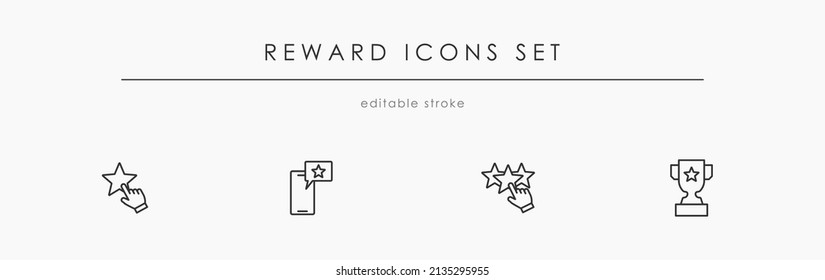 Reward related icon set vector