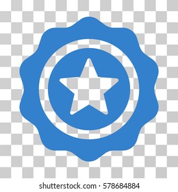 Reward Seal icon. Vector illustration style is flat iconic symbol, cobalt color, transparent background. Designed for web and software interfaces.