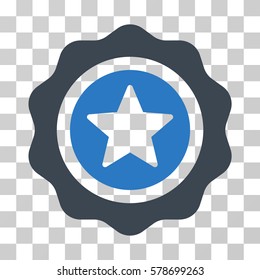 Reward Seal icon. Vector illustration style is flat iconic bicolor symbol, smooth blue colors, transparent background. Designed for web and software interfaces.