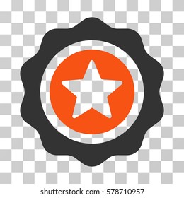 Reward Seal icon. Vector illustration style is flat iconic bicolor symbol, orange and gray colors, transparent background. Designed for web and software interfaces.