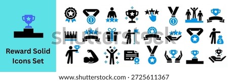 Reward silhouette icon set on white 