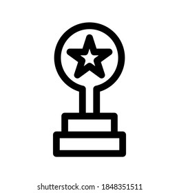 Icono de trofeo de recompensa o logotipo símbolo de signo aislado ilustración vectorial - iconos vectoriales de estilo negro de alta calidad
