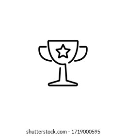 Reward trophy thin icon in trendy flat style isolated on white background. Symbol for your web site design, logo, app, UI. Vector illustration, EPS