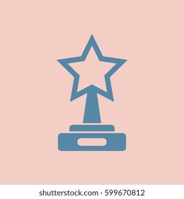 reward Vector illustration in flat style cinema award with big star