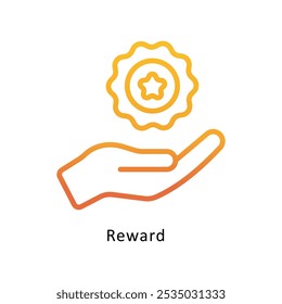 Reward vector Outline Gradient Design icon. Awards Symbol on White background EPS 10 File