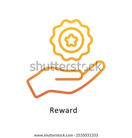 Reward vector Outline Gradient Design icon. Awards Symbol on White background EPS 10 File