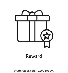Reward Vector Outline icon Design illustration. Gaming Symbol on White background EPS 10 File