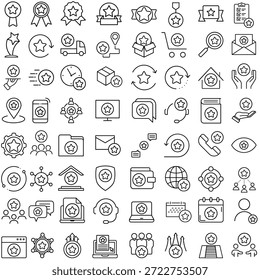 Conjunto de Vector de recompensa. colección de signo de ilustración premium. símbolo de premio. logotipo de trofeo.