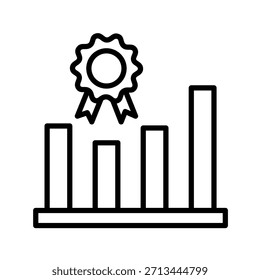Ilustración vectorial de icono de esquema de gráfico de recompensas