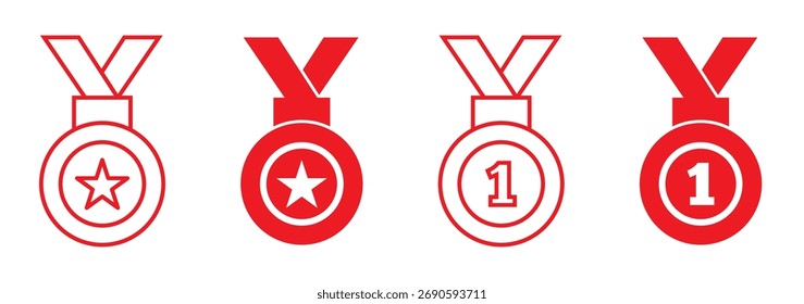 Rewards glyph solid icons collection. Containing content trophy, medal, achievement, success. For website marketing design, logo, app, template, ui, etc. Vector illustration.