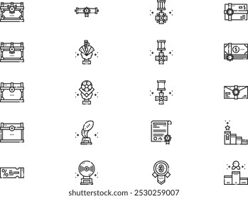 Rewards icons collection is a vector illustration with editable stroke.