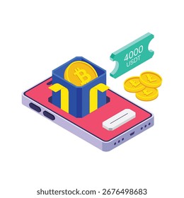 Rewards isometric vector illustration. EPS File