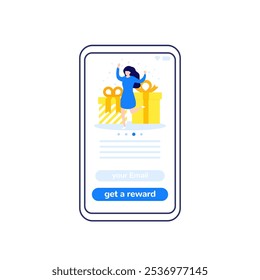 Recompensa diseño de App móvil, Vector