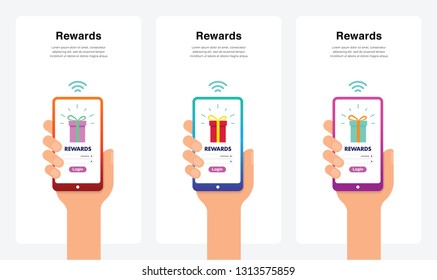 Rewards, New And Modern Trends. Can Use For Marketing And Promotion, Web, Mobile, Infographics, Editorial, Commercial Use And Others. Vector. 