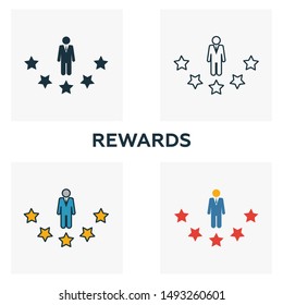Rewards outline icon. Thin line element from crowdfunding icons collection. UI and UX. Pixel perfect rewards icon for web design, apps, software, print usage.