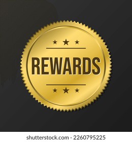 Rewards prizes free gifts golden badge icon label design vector