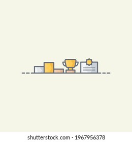 Rewards vector icon illustration. Appreciation flat design
