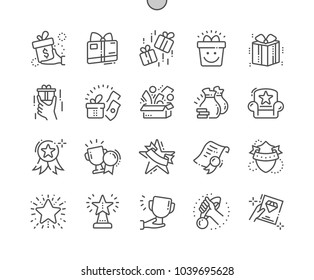 Rewards Well-crafted Pixel Perfect Vector Thin Line Icons 30 2x Grid for Web Graphics and Apps. Simple Minimal Pictogram