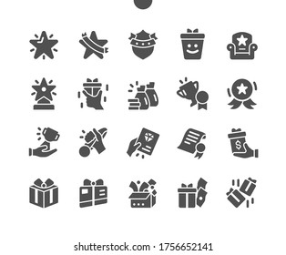 Rewards Well-crafted Pixel Perfect Vector Solid Icons 30 2x Grid for Web Graphics and Apps. Simple Minimal Pictogram