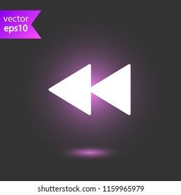 Rewind arrow media button icon. EPS 10 flat symbol sign