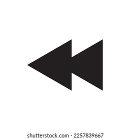 Rewind arrow media button vector icon. EPS 10 Forward flat sign design. Media player rewind play pictogram