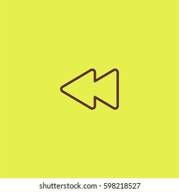 Rewind back icon. Media player button vector