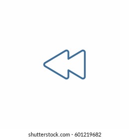 Rewind back icon. Media player button vector