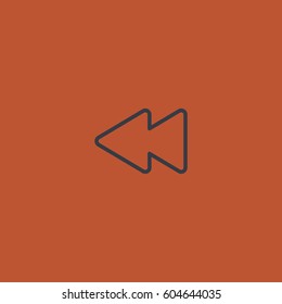 Rewind back icon. Media player button vector